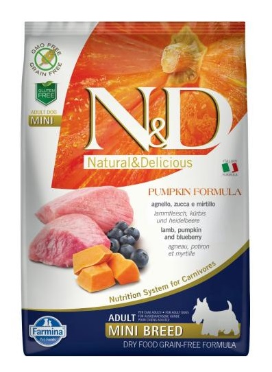 N&D Grain Free Dog Pumpkin Bárány&áfonya Adult Mini