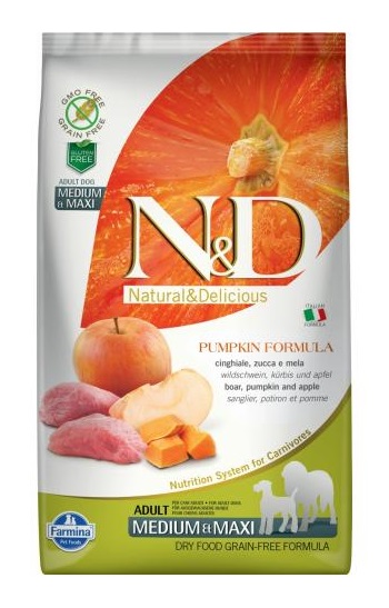 N&D Grain Free Dog Pumpkin vaddisznó&alma Adult Medium/Maxi