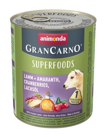 Animonda GranCarno Adult Superfoods Bárány + amaránt, áfonya, lazacolaj 
