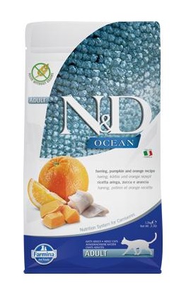 N&D Cat Ocean hering, sütőtök&narancs adult 